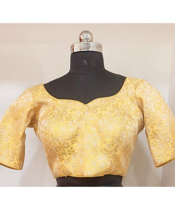 GOLDEN YELLOW BANARASI SILK BLOUSE