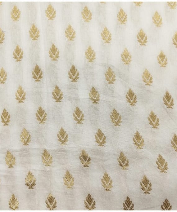 GOLDEN BUTTI CHANDERI DYABLE EMBROIDERY FABRIC