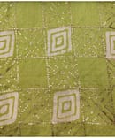 GREEN GEOMETRIC SEQUENCE CHANDERI EMBROIDERY