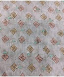 FIROZI BLUE GEOMETRIC MUL SILK PRINT