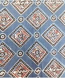 BLUE GEOMETRIC DIAMOND COTTON AJARAKH PRINT