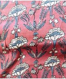 CHERRY RED FLOWER SATIN PRINT