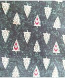 FIROZI BLUE LEAF MUSLIN SILK FOIL PRINT