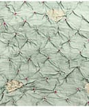 GREEN  FLORAL BUTTA BANDHEJ KATAN SILK