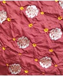 MARRON   FLORAL BUTTA BANDHEJ KATAN SILK