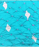 FIROZI BLUE  FLORAL BUTTA BANDHEJ KATAN SILK