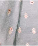 BLUISH GREY  ZARI FLOWER PALM SILK