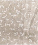 LIGHT BROWN LEAF PRINT PURE LINEN