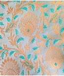 FIROZI BLUE  FLOWER  BANARASI SILK