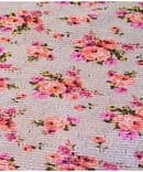 LIGHT YELLOW FLORAL PLEATED IMPORTED FABRIC