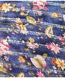 DARK BLUE FLORAL CHINNON EMBROIDERY FABRIC