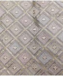 GREY GEOMETRIC UPADA SILK EMBROIDERY FABRIC