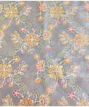 GREY FLORAL CHANDERI EMBROIDERY FABRIC
