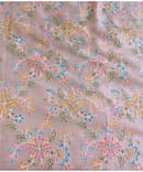 GOLDEN FLORAL CHANDERI EMBROIDERY FABRIC