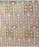 GREEN GEOMETRIC CHANDERI EMBROIDERY FABRIC