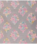 GREY GEOMETRIC CHANDERI EMBROIDERY FABRIC