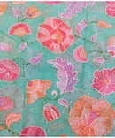 GREEN FLORAL GEOMETRIC EMBROIDERY FABRIC