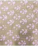 GREEN N WHITE FLORAL CHANDERI EMBROIDERY FABRIC