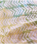 GREEN  N WHITE FLORAL CHANDERI EMBROIDERY FABRIC