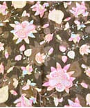 MEHENDI GREEN GEORGETTE FLORAL GEOMETRIC EMBROIDERY FABRIC