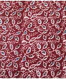 MAROON LEAF PRINT COTTON FABRIC