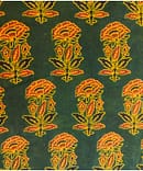 GREEN  FLOWER COTTON AJARAKH PRINT