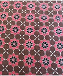 BROWN  FLORAL GEOMETRIC CAMBRIC COTTON PRINT