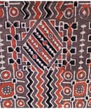 BROWN ZIGZAG COTTON AJARKH ORGANIC PRINT