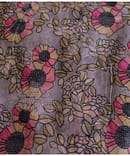 LIGHT GREY  FLORAL ORGANZA DIGITAL PRINT