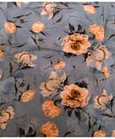 GREY  FLORAL CHINNON DIGITAL PRINT