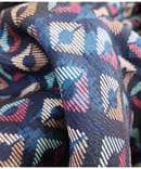 DARK BLUE FLORAL RAW SILK DIGITAL PRINT