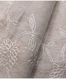 LIGHT GOLDEN PURE CRAPE FLORAL TISSUE DYABLE FABRIC