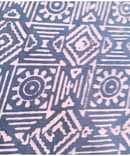 BLUE GEOMETRIC COTTON  DISCHARGE PRINT
