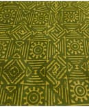 GREEN GEOMETRIC COTTON  DISCHARGE PRINT