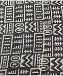 DARK BLUE GEOMETRIC COTTON  DISCHARGE PRINT