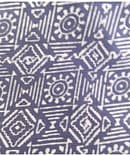 BLUE GEOMETRIC COTTON DISCHARGE PRINT