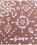 BROWN FLOWER COTTON DISCHARGE PRINT
