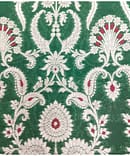 BOTTLE GREEN FLORAL KIMKHAB TUSSAR