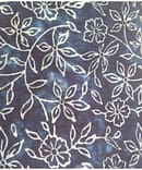 BLUE LEAF FLORAL INDIGO TIE DIE COTTON DISCHARGE PRINT
