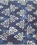 BLUE LEAF BUTTI INDIGO TIE DIE COTTON DISCHARGE PRINT