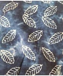 BLUE LEAF INDIGO TIE DIE COTTON DISCHARGE PRINT