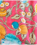 CHERRY RED  FLORAL SATIN SILK PRINT