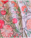 GREEN FLORAL SATIN SILK PRINT