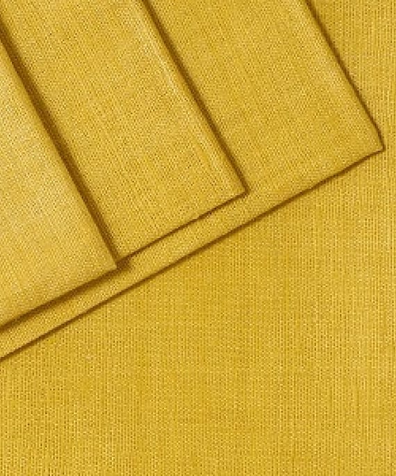 PURE  DOUBLE MATKA  SILK YELLOW  PLAIN FABRIC