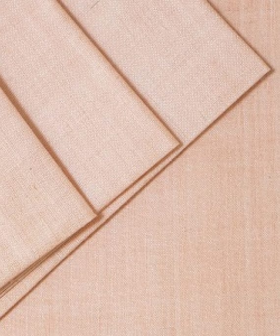 PURE  DOUBLE MATKA  SILK LIGHT PEACH COLOUR PLAIN FABRIC