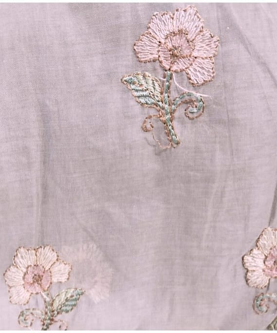 GREY FLOWER CHANDERI EMBROIDERY