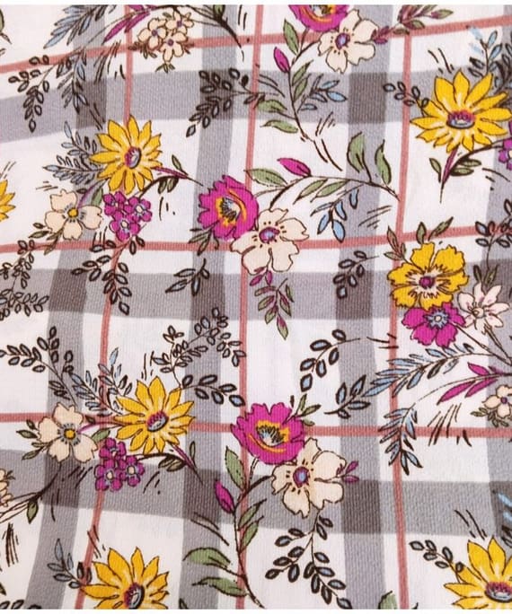 GREY FLORAL GEORGETTE PRINT