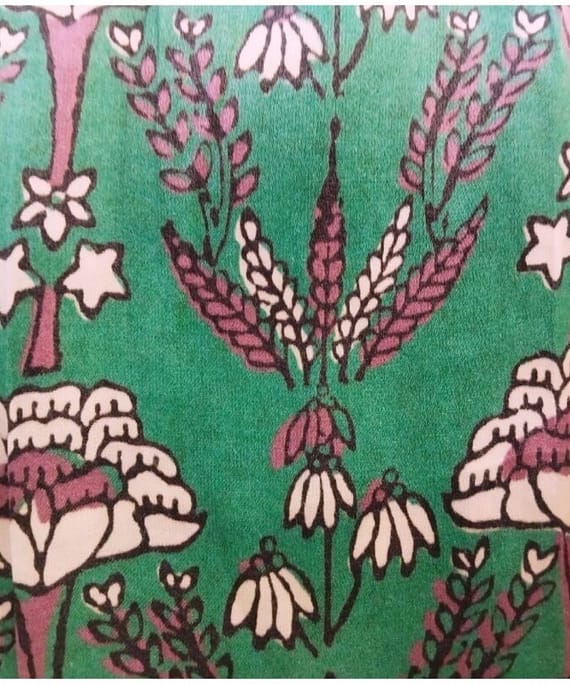 GREEN FLOWER SATIN PRINT