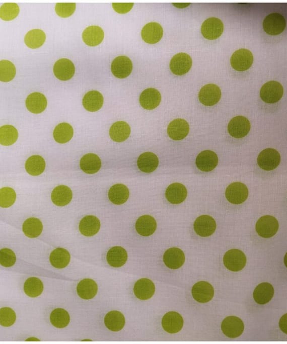 GREEN POLKA DOTS  COTTON PRINT