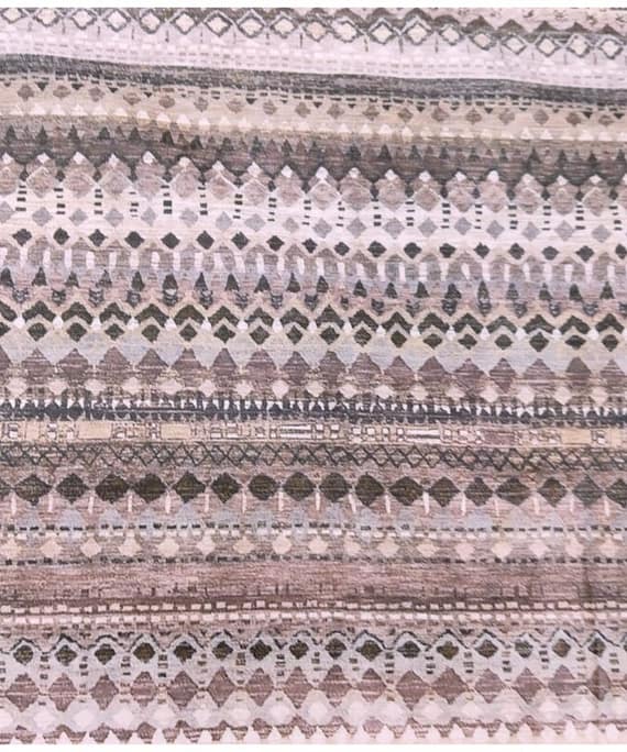 BROWN GEOMETRIC COTTON DIGITAL PRINT